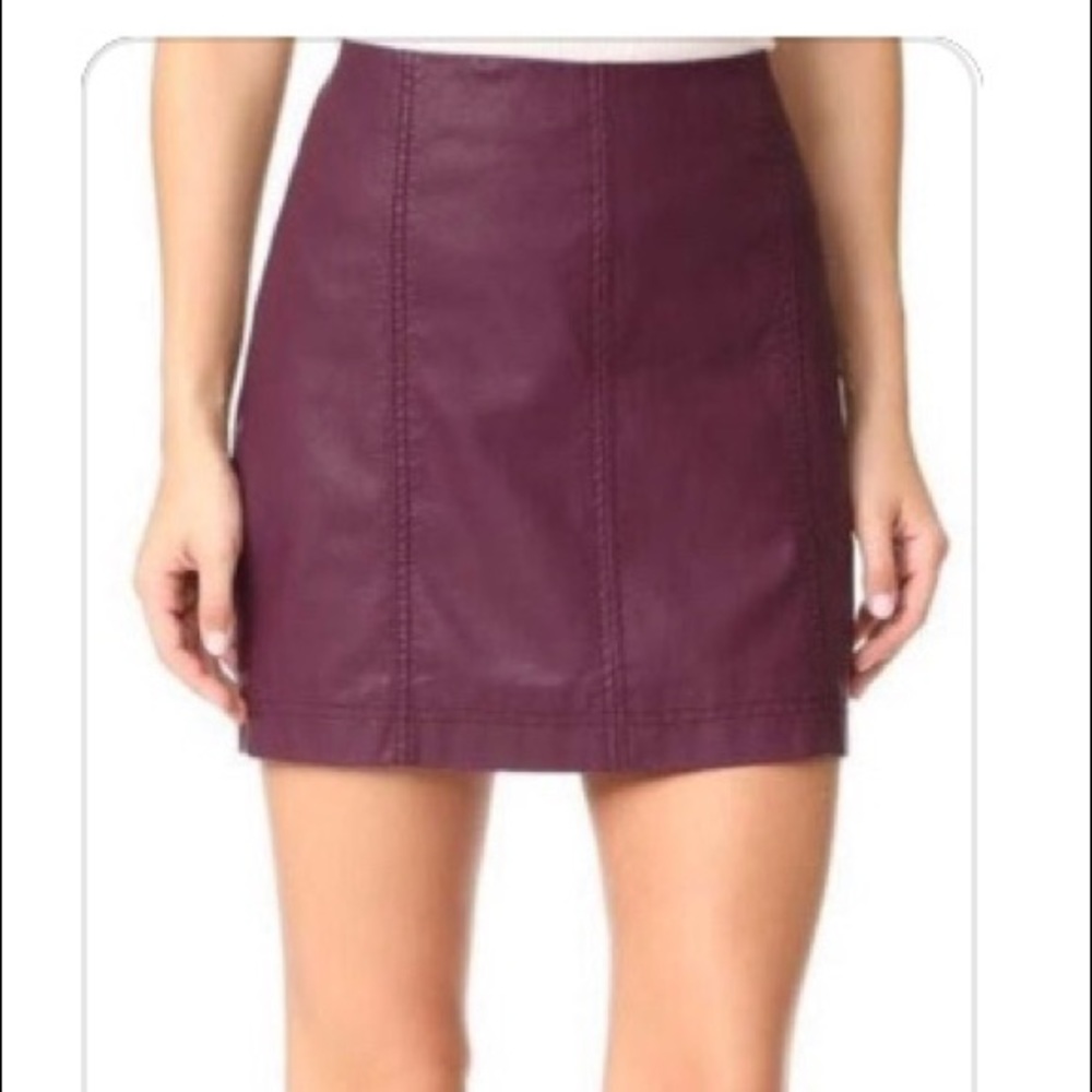 Free people prom leather miniskirt